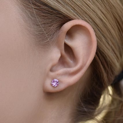 Ohrstecker aus 585 Gold mit rosa Saphiren Hulda