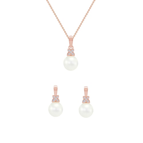 Goldenes Schmuckset mit Perlen Mauricia