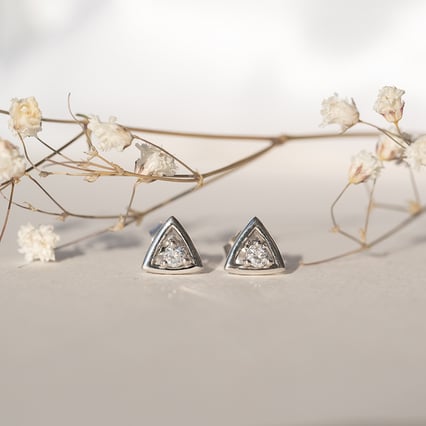 Dreieckige Diamantohrstecker 2in1 Macie