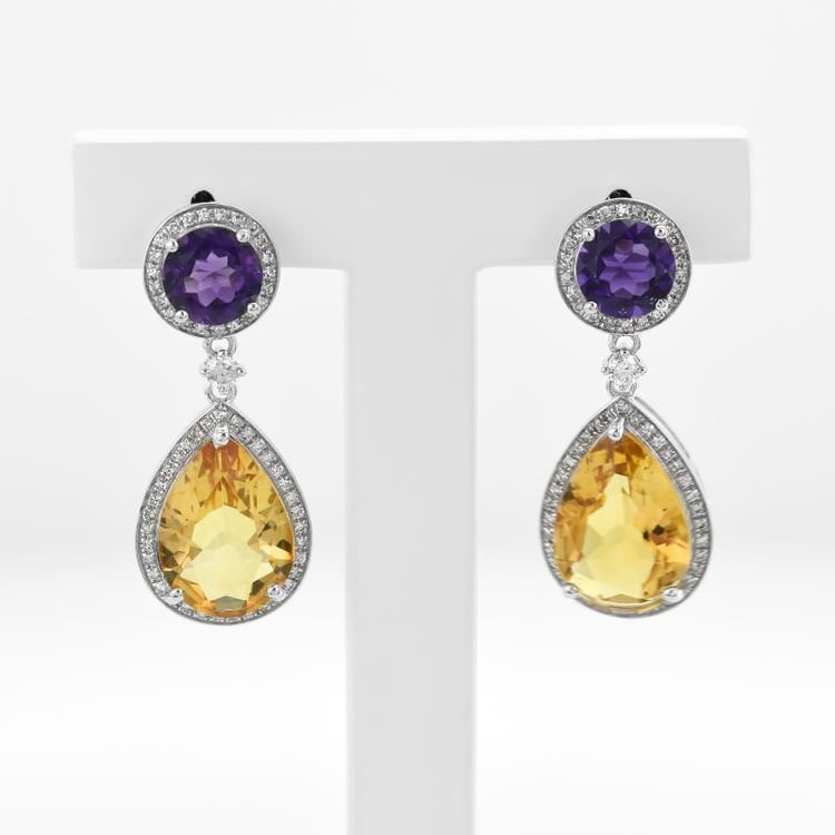 Ohrringe mit Citrin und Amethyst Mahal 12730