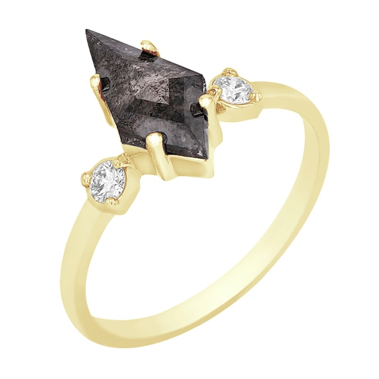 Ring mit Salt and Pepper Diamant in Kiteform Melitta