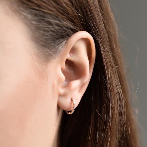 Silberne kreisförmige Ohrringe mit Lab Grown Diamanten Wontisa