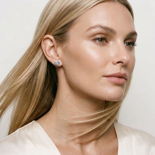 Silberne Ohrringe in Herzform mit Topasen Clelia