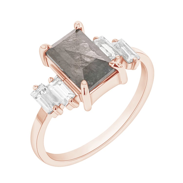 Ring mit Baguette Salt and Pepper Diamant und Saphiren Elva 97522