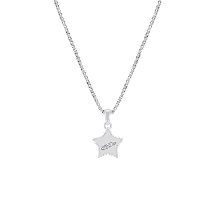 Kettenanhänger in Silber als Stern mit Diamanten Nairobi