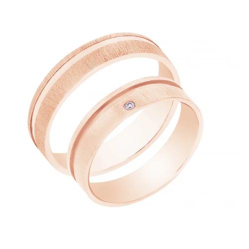 Goldene Eheringe mit Diamant Miah
