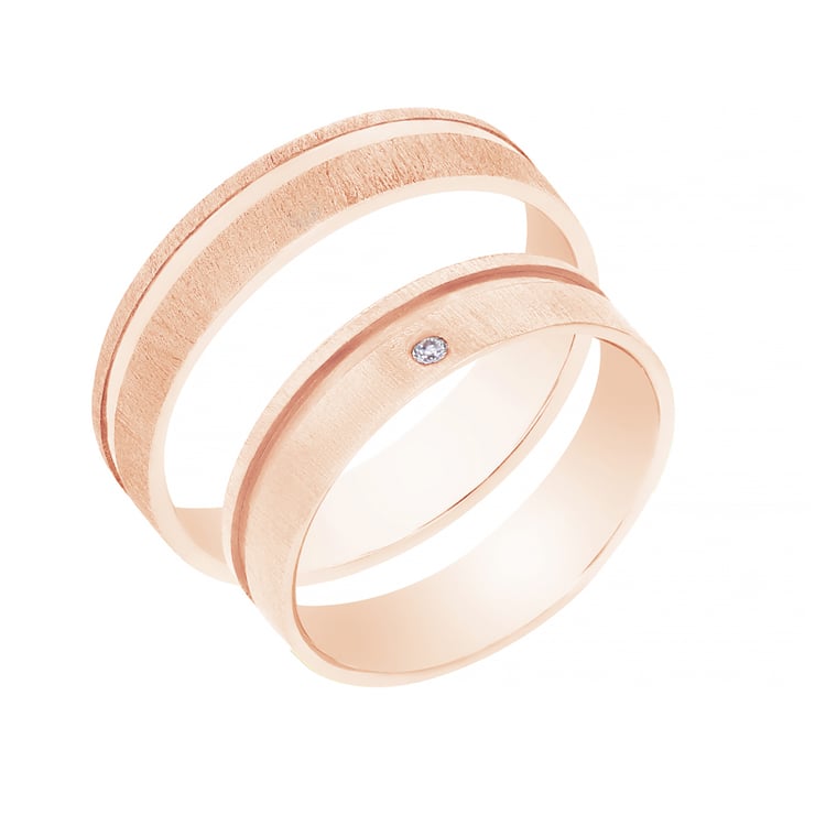 Goldene Eheringe mit Diamant Miah 105543