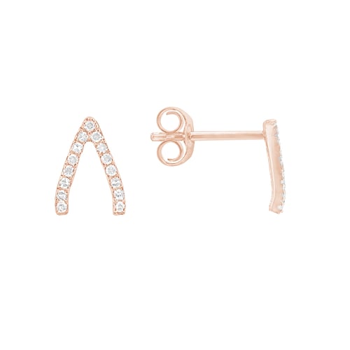 Silberne Ohrstecker mit Lab Grown Diamanten Wishbone