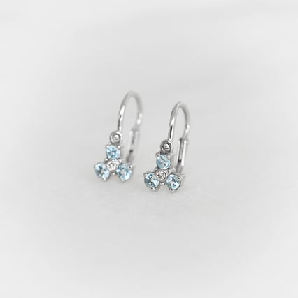 Zarte Ohrringe für Kinder mit Topasen und Diamanten Belle