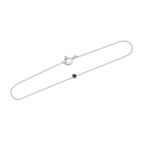 Minimalistisches Armband aus Platin mit grünem Diamant Bonato