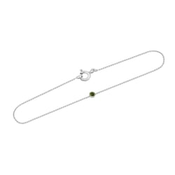 Minimalistisches Armband aus Platin mit grünem Diamant Bonato