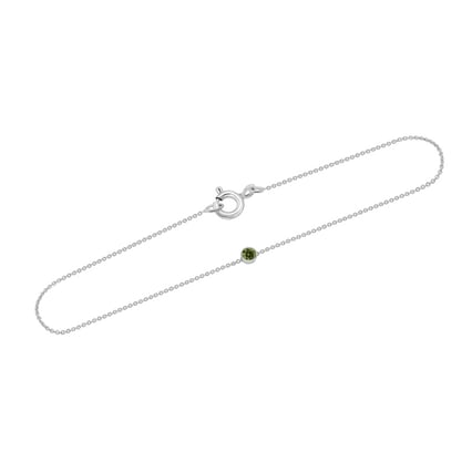 Minimalistisches Armband aus Platin mit grünem Diamant Bonato