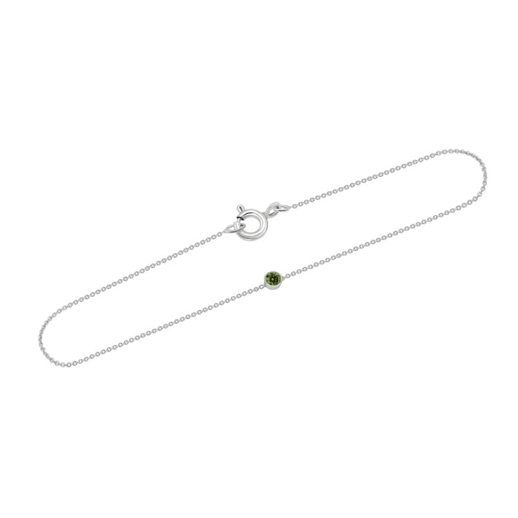 Minimalistisches Armband aus Platin mit grünem Diamant Bonato