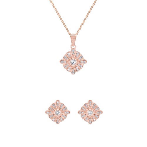 Goldenes Schmuckset mit Diamanten in Gold Calandre