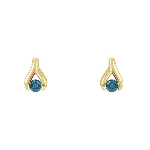 Dezente Ohrringe mit blauen Diamanten Fox