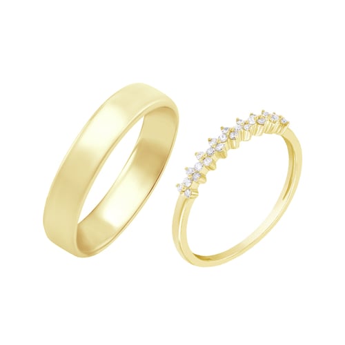 Eternity Ring mit Moissaniten und großer Komfortring Betsy