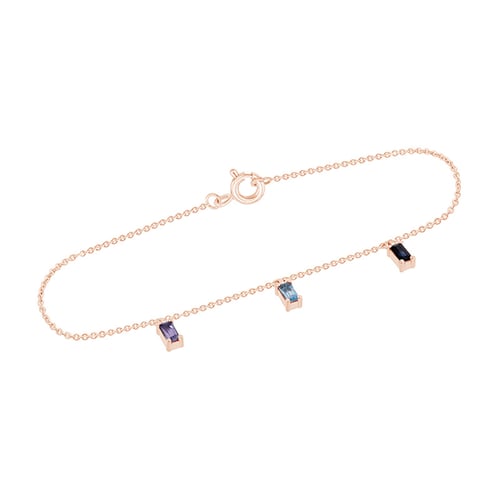 Goldenes Armband mit Saphir, Topas und Tansanit Veera