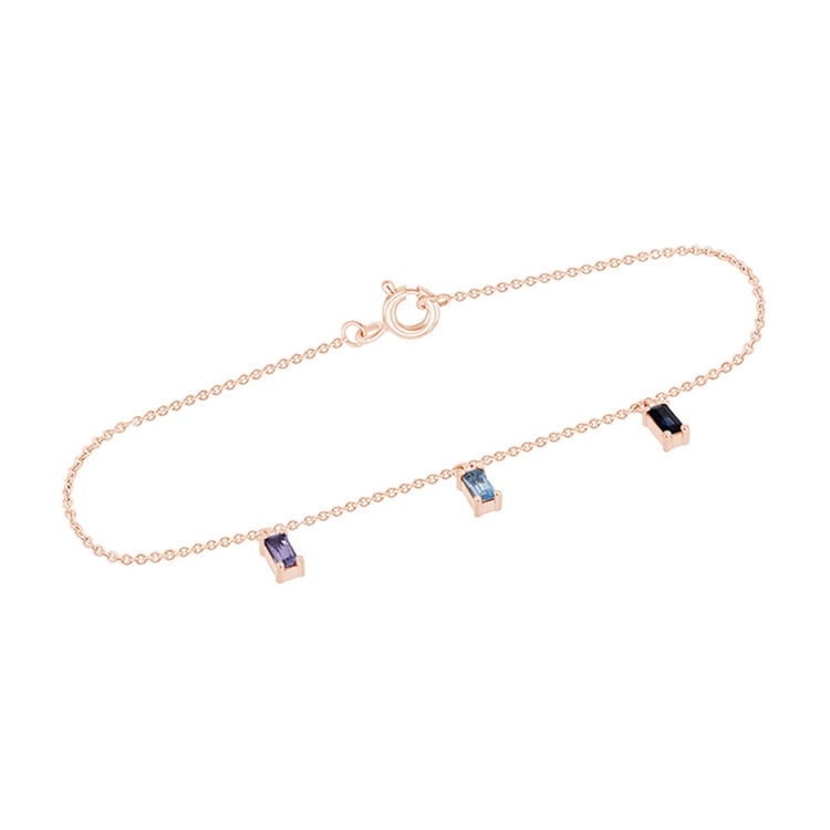 Goldenes Armband mit Saphir, Topas und Tansanit Veera 101954