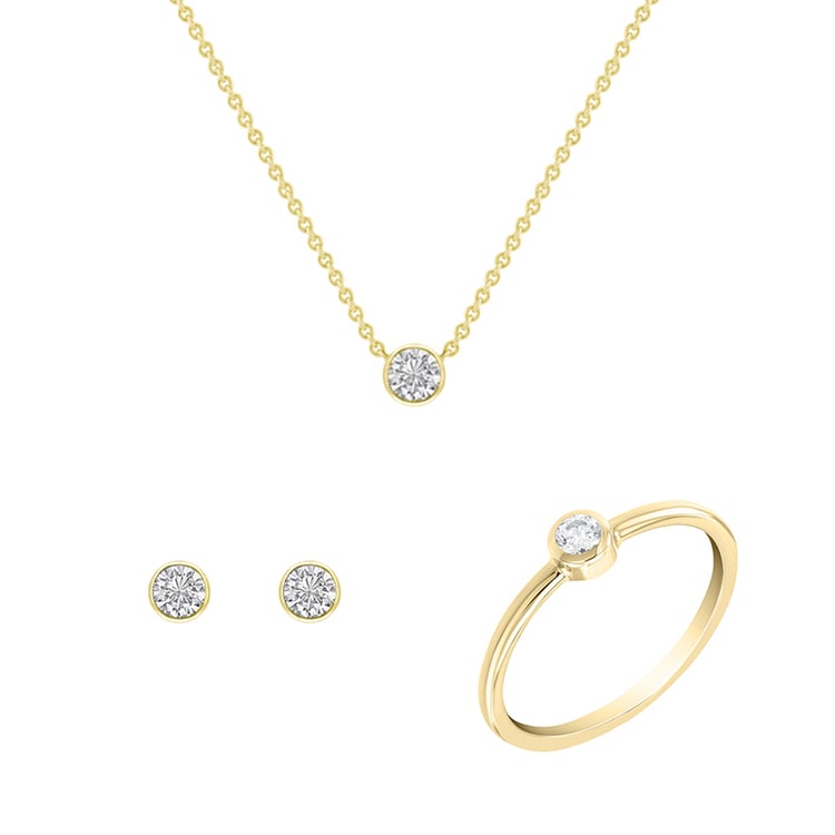 Minimalistisches Set aus Schmuckstücken mit Diamanten Livy 147203