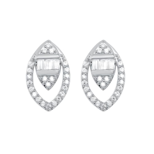 Goldene Ohrringe in Mandelform mit Lab Grown Diamanten Birgit
