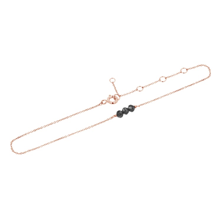 Silbernes Fußkettchen mit Salt and Pepper Diamanten Muna