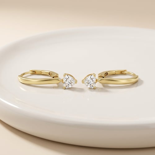 Silberne Herz-Ohrringe mit 0.25ct Lab Grown Diamanten Lola