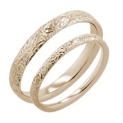 Eheringe mit Blumengravur aus Haselnussgold Willis