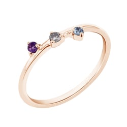Minimalistischer Ring mit drei Edelsteinen Idalia