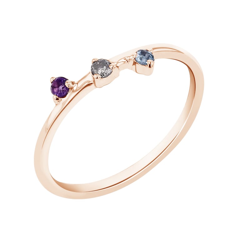 Minimalistischer Ring mit drei Edelsteinen Idalia 93881