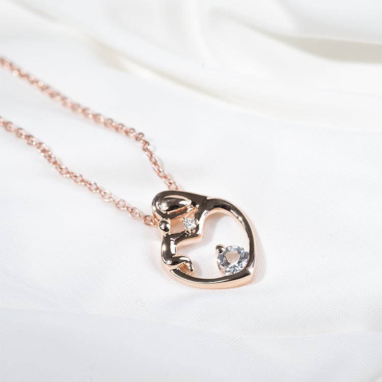 Silberner Anhänger Mutter und Kind mit weißem Topas Ella 131158