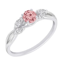 Verlobungsring mit 0.32ct rosa Diamanten und Lab Grown Diamanten in Marquise Form Ha