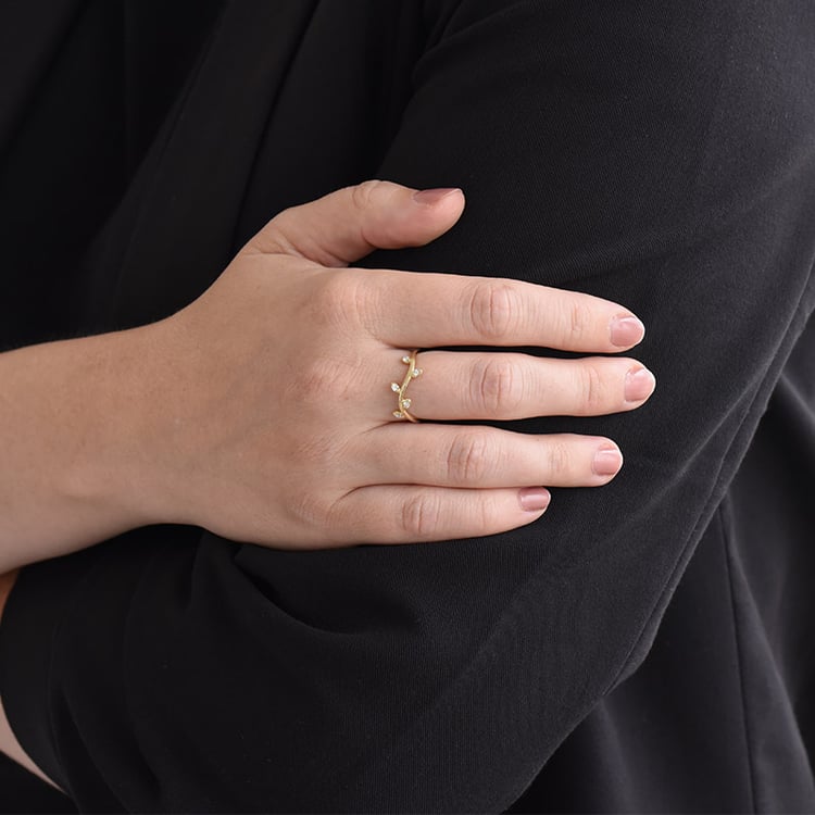 Diamantring in Form eines Ästchens Nereus 85621