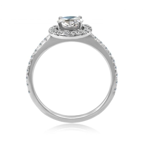 Verlobungsring aus Gold mit Diamanten im Halo-Stil Kerau