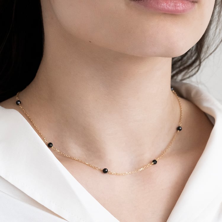 Vergoldete Kette aus Silber mit Spinell-Perlen Liona 115666