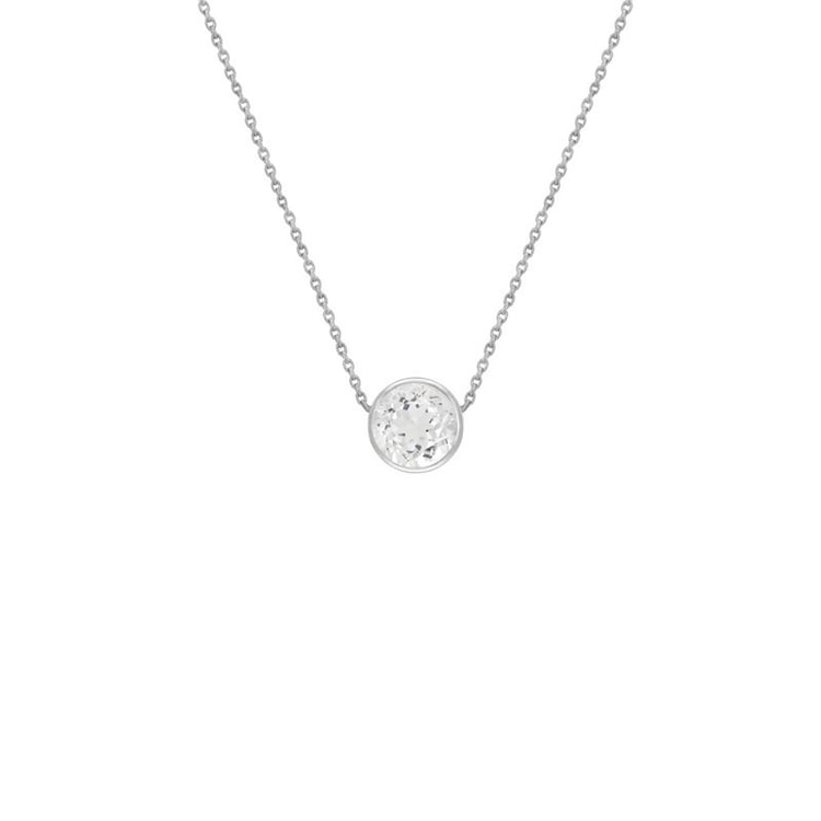 Halskette aus Platin mit glänzendem Moissanit Jonie