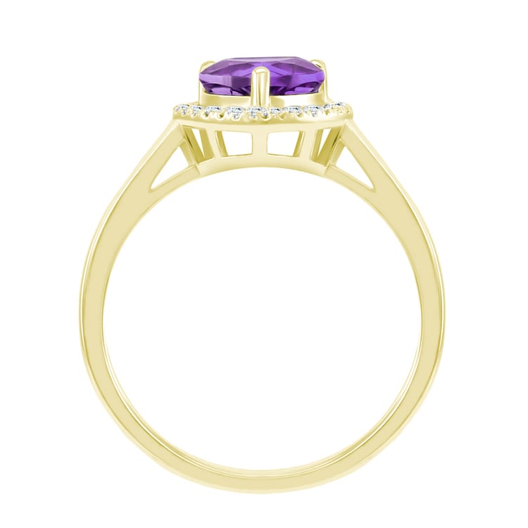 Goldring mit Amethyst in Herzform und Diamanten Connelly 35453