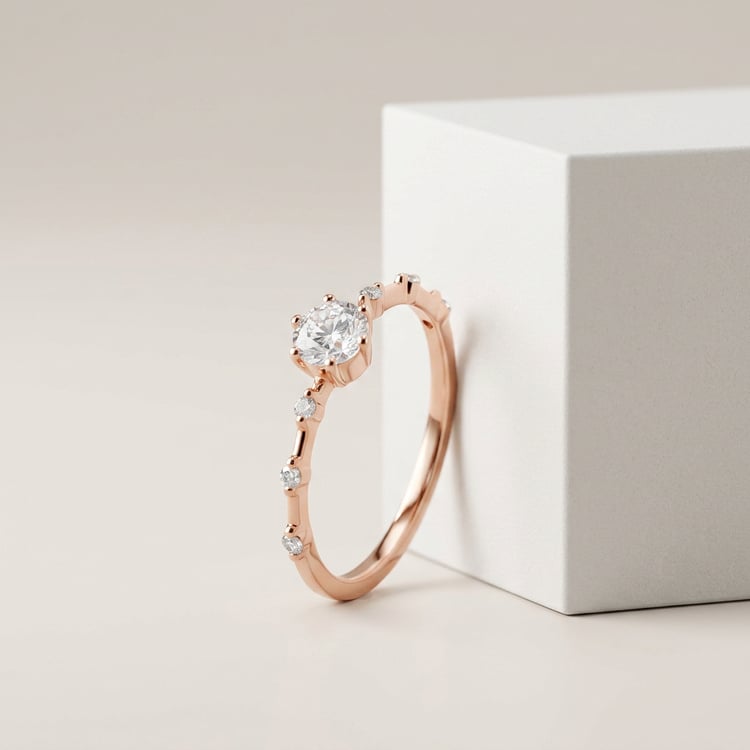 Silberner Ring mit Moissaniten Imelda 168724
