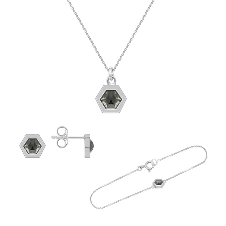 Goldene Schmuckkollektion mit salt and pepper Diamanten Salem