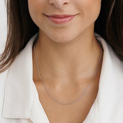 Platin Spiga-Kette 45 cm mit der Breite 1 mm