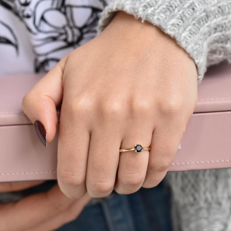 Verlobungsring mit schwarzem Diamant Lenal 40146