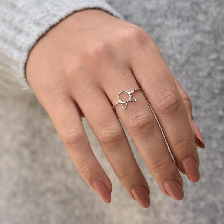 Katze-Ring in Silber 35316