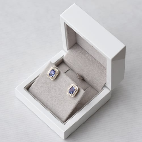 Ohrringe mit Tansanit und Diamanten Lavitra