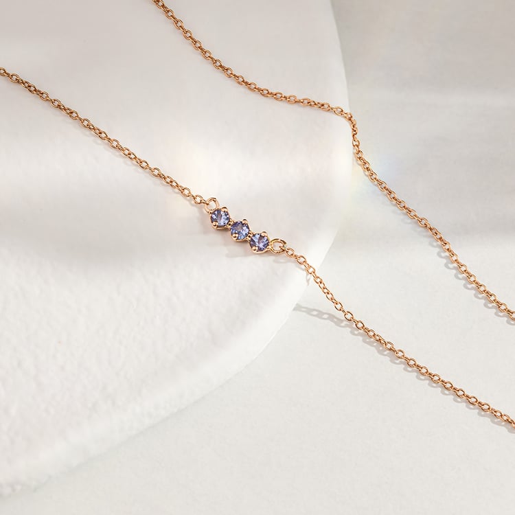 Minimalistische Halskette mit Tansaniten Kiah 156737