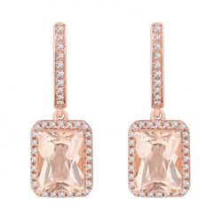 Bezaubernde Goldohrhänger mit Morganit und Diamanten Bibi