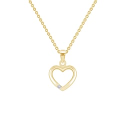 Silberner Kettenanhänger in Herzform mit Diamanten Lake