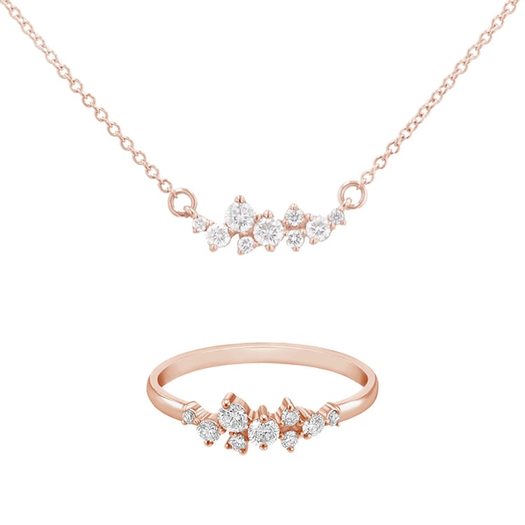 Set aus Cluster Schmuck mit Diamanten Spark 147124