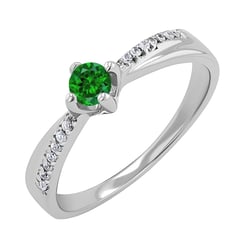 Goldring mit Tsavorit und Diamanten Sewyn