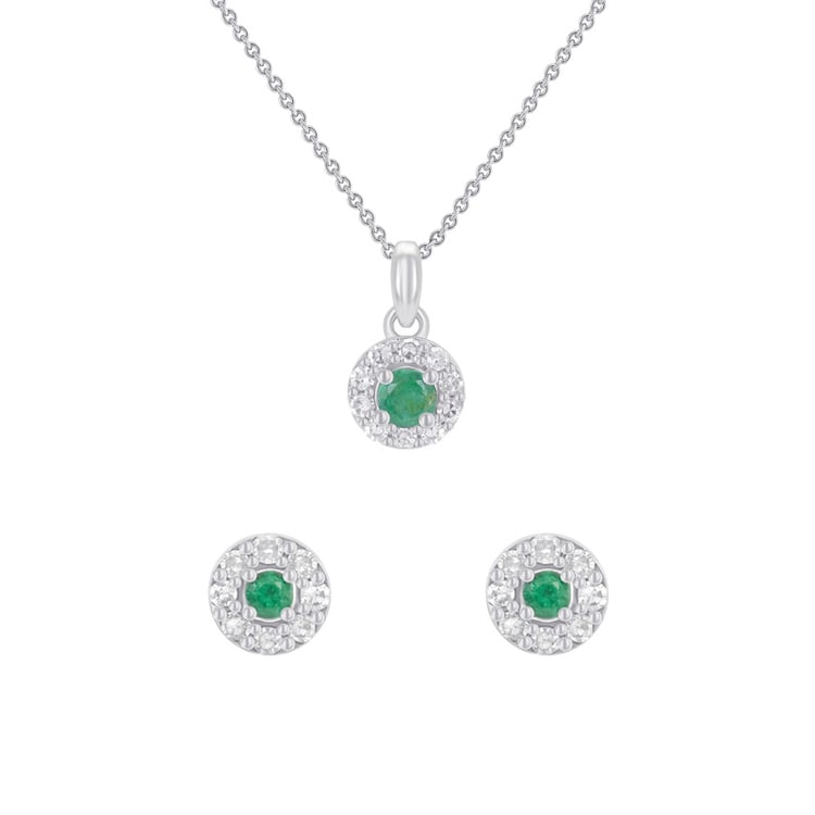 Schmuckset mit Smaragden und Diamanten aus Gold Kimber