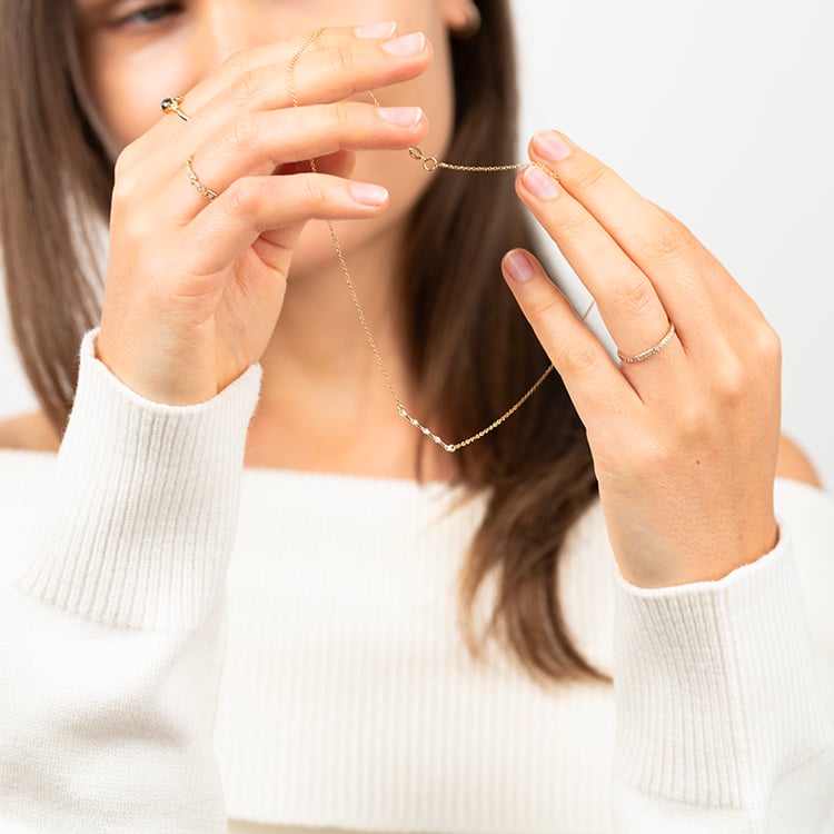 Minimalistische Halskette mit Diamanten Isaac 147065