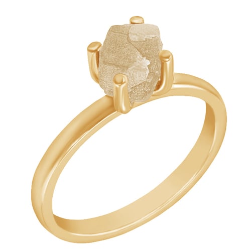Goldring mit ungeschliffenen Diamant in gelb Nemy